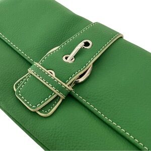 Green Faux Leather Clutch